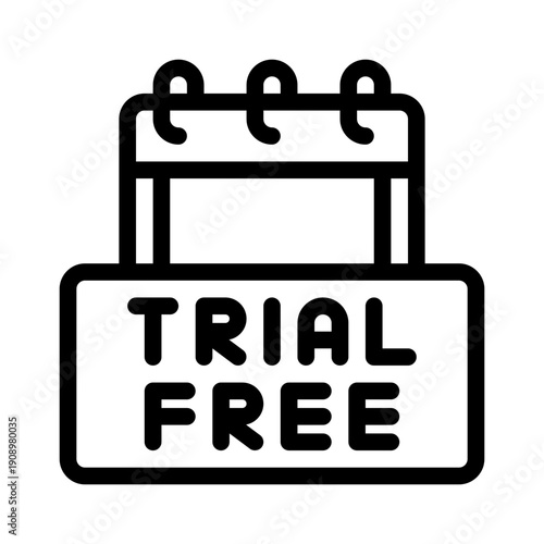 free trial line icon