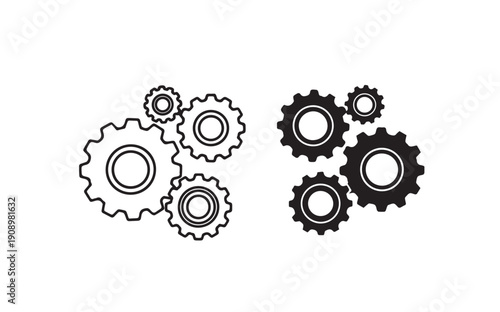 Interlocking gears illustration