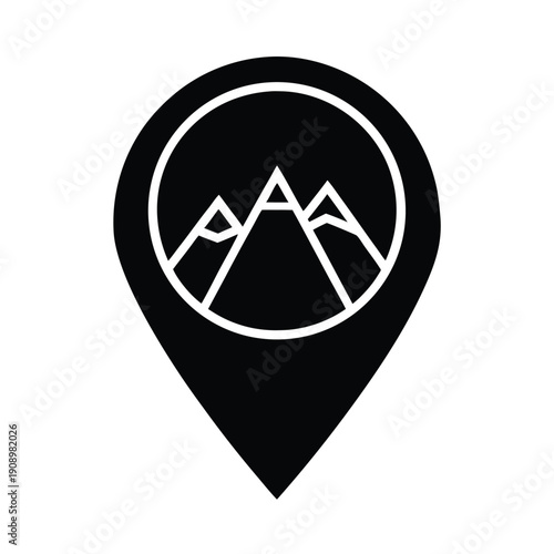 Hiking Trailhead Map Icon Vector Illustration