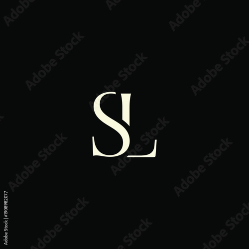 Elegant Intertwined S and L logo design. SL monogram. Modern, sophisticated branding symbol suitable for luxury fashion, design studios, and editorial logos.