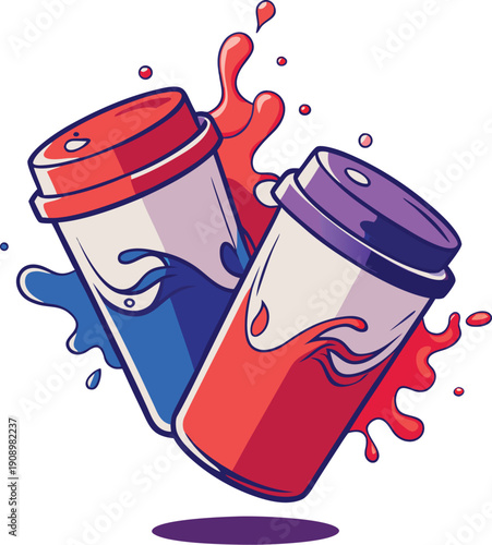 Milk tea bubble drink vector juice cup cartoon illustration. Ice boba sugar milkshake dessert clipart for taiwanese asian menu. Delicious fruit sweet bubbletea with straw. Cream tapioca in plastic set