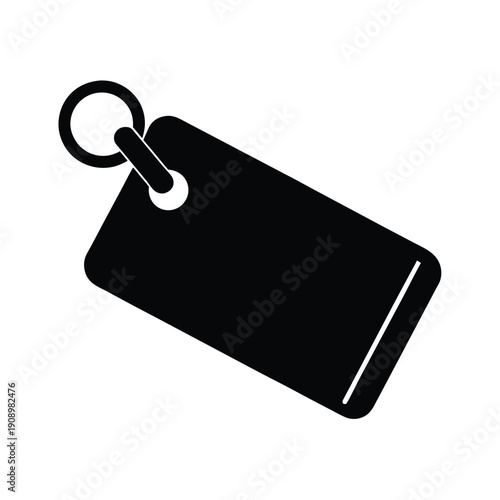 Hotel Key Card Silhouette Icon Vector Illustration