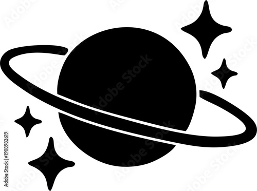 Planet Saturn Space Universe Icon