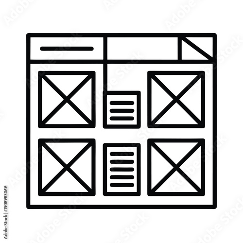Layout Spacing Margin Line Art Icon Vector Illustration