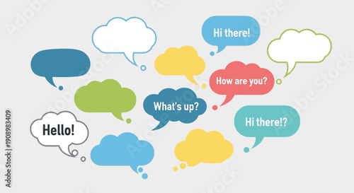 Colorful Speech Bubbles for Communication and Social Media