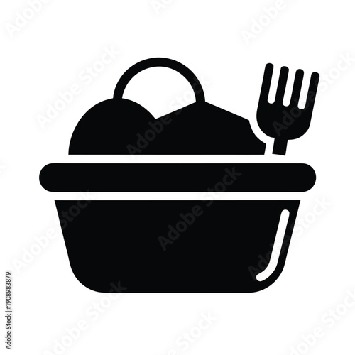 Meal Prep Silhouette Icon Vector Illustration