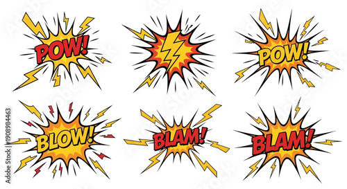 Comic Explosion Effects with Lightning Bolts