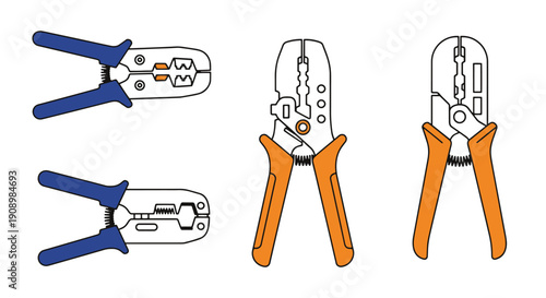 Photography LAN Crimper Line art filed color trendy design
