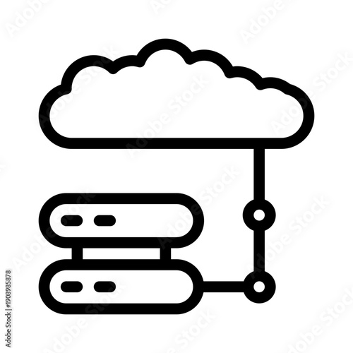 cloud storage line icon