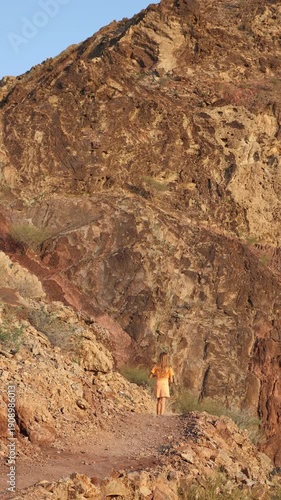 Girl Hike on Desert Mountain Trail: Adventure, Nature, and Exploration