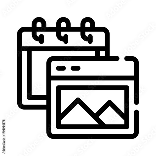 content calendar line icon