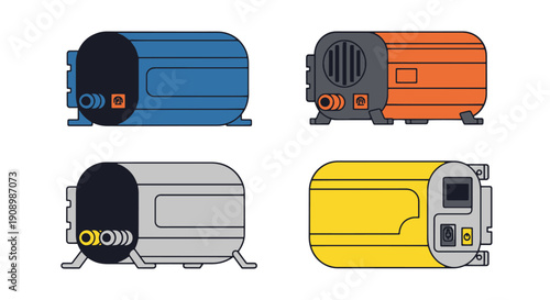 Inverter Line art color simple design
