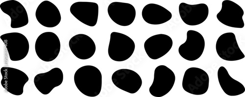 Set of vector contemporary amoeba shapes. Free form cutout design elements. liquid shapes in vintage colors on off-white background