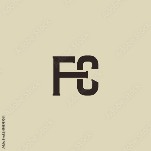 FC Abstract Initial Logo. Clean, high-contrast typography suitable for branding, identity, and corporate design. Ideal for logos, signage, and minimalist graphic projects.
