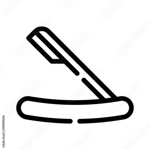 straight razor line icon