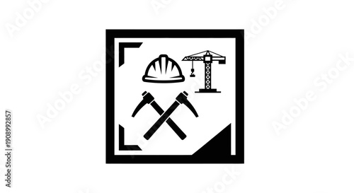 Construction and Mining Industry Icon Symbol