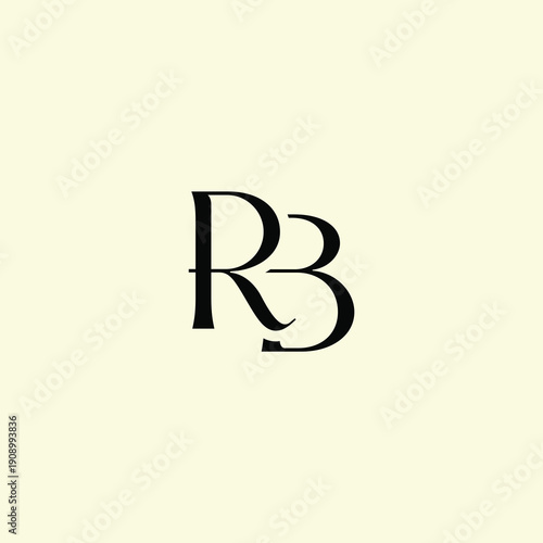 Elegant Intertwined R and B logo design. RB monogram. Modern, sophisticated branding symbol suitable for luxury fashion, design studios, and editorial logos.