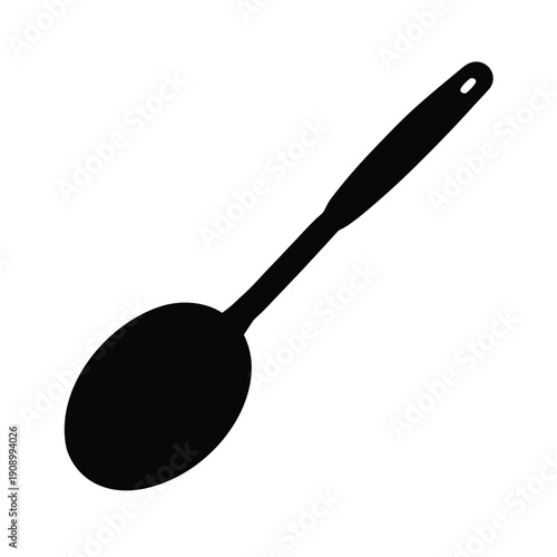 Stirring Spoon Silhouette Icon Vector Illustration