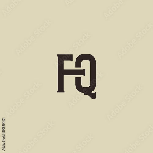 FQ Abstract Initial Logo. Clean, high-contrast typography suitable for branding, identity, and corporate design. Ideal for logos, signage, and minimalist graphic projects.
