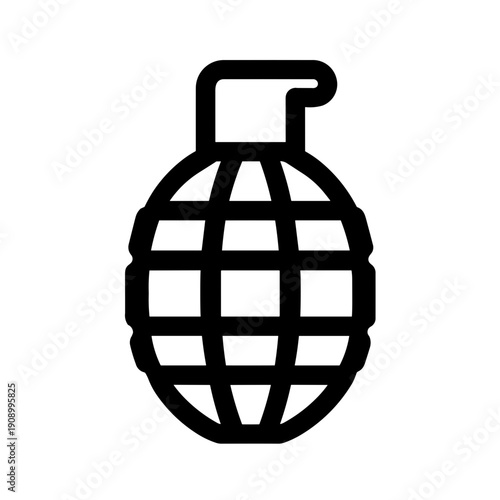 Minimalist hand grenade military explosive vector icon
