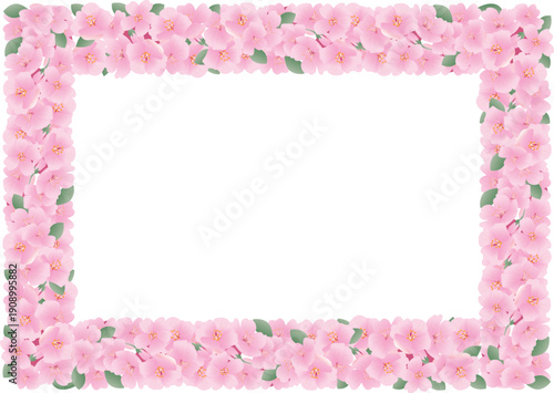 春の桜の花びらフレーム