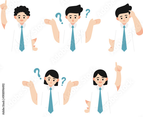 flat design human expression character