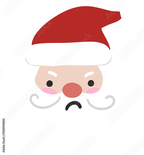 Santa emoji funny flat design christmas illustration