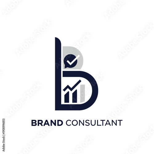 Brand consultant logo with graph.