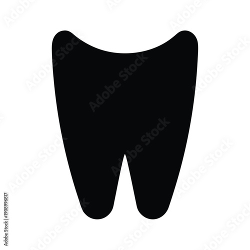 Tooth Cup Silhouette Icon Vector Illustration