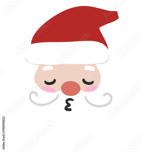 Santa emoji funny flat design christmas illustration