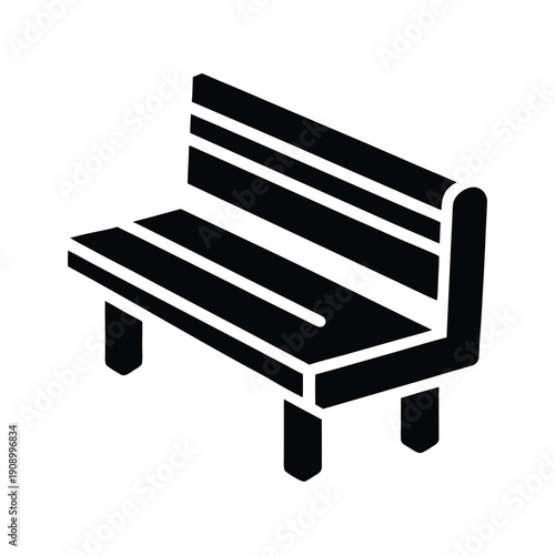 Trail Resting Bench Icon Vector Illustration
