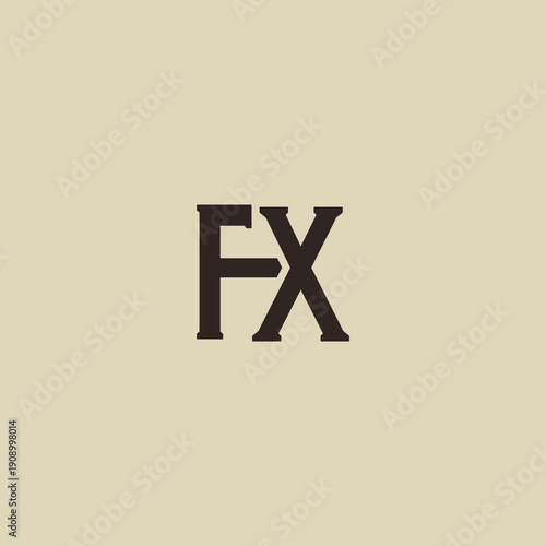 FX Abstract Initial Logo. Clean, high-contrast typography suitable for branding, identity, and corporate design. Ideal for logos, signage, and minimalist graphic projects.
