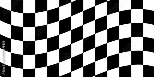 abstract geometric carpet black and white chessboard vector illustration