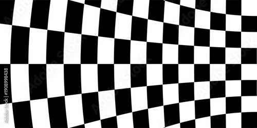 abstract geometric carpet black and white chessboard vector illustration