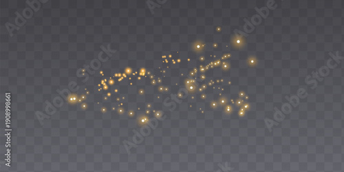 Glowing magic sparkles. Glittering dots, particles and stars. Glow flare light effect. Luminous points different colors. Vector particles on black background.