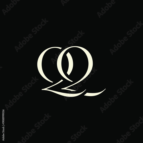 Elegant Intertwined Q and Q logo design. QQ monogram. Modern, sophisticated branding symbol suitable for luxury fashion, design studios, and editorial logos.