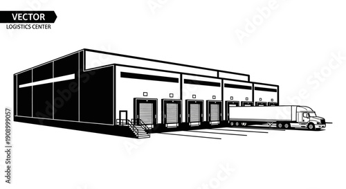 Large warehouse with loading docks.