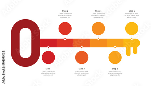 Key To Success Infographic Template With Six Steps