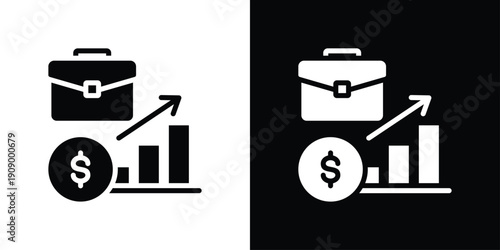 Business Income Icon Sheet Black And White