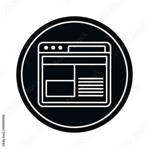 Website Layout Preview Line Art Icon Vector Illustration