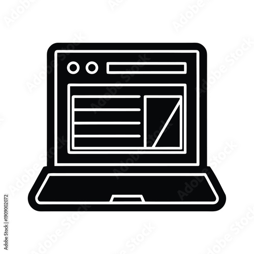 Website Preview Desktop Line Art Icon Vector Illustration
