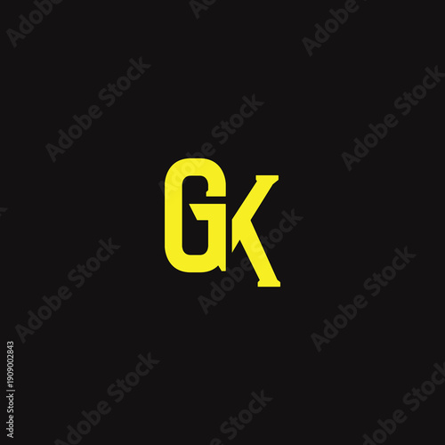 GK Abstract Initial Logo. Clean, high-contrast typography suitable for branding, identity, and corporate design. Ideal for logos, signage, and minimalist graphic projects.