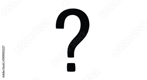 A stark black question mark against a white background silhouette