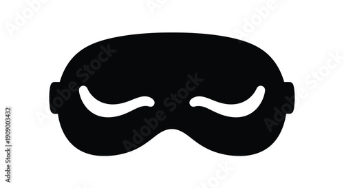 Minimalist black sleep mask with white details a striking silhouette