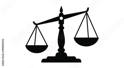 A black scale of justice representing balance and fairness silhouette