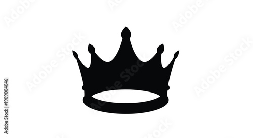 A black crown illustration against a white background silhouette