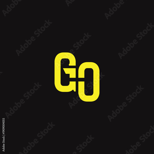 GO Abstract Initial Logo. Clean, high-contrast typography suitable for branding, identity, and corporate design. Ideal for logos, signage, and minimalist graphic projects.
