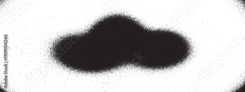 Abstract black and white fuzzy shape with soft edges.