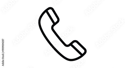 Simple black outline of a telephone receiver minimalist style silhouette
