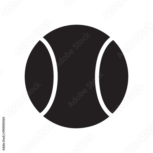Tennis ball silhouette vector icon